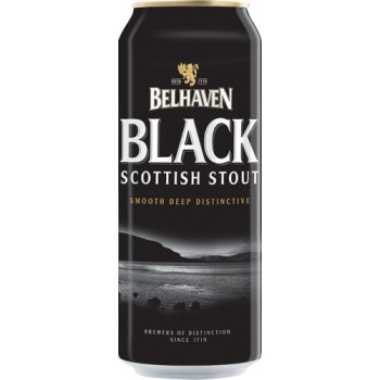 Пиво Белхеван Блэк Скоттиш Стаут темное фильтров. пастериз. 0,44 л. х 24 (БАНКА) 4,2 % / Belhaven Black Scottish Stout