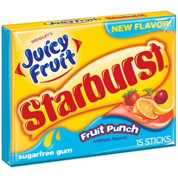 Жев. резинка Wrigley`s Starburst FRUIT PUNCH (Ягодный взрыв) 1 x 10 шт. (блок) /США