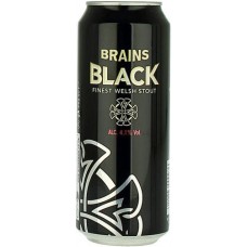 Пиво Брэйнс Блэк 0,44 x 24 БАНКА. 4,1% / Brains Black