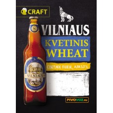Пиво светлое нефильтрованное VILNIAUS Kvetinis (Вильнюс Кветинис) алк 5.0% /Литва/ 30 л./Пэт-Кег