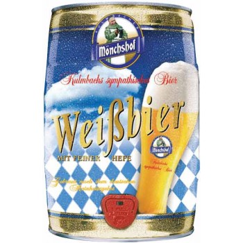 Пиво Мюнхоф Вайсбир светлое нефильтрованное непастеризов. 5.4 % 5л БОЧКА / MONCHSHOF WEISSBIER