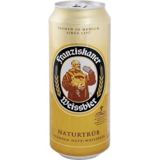 Пиво Францисканер Хефе Вайс 0.5х24 /БАНКА/. 5,0%/Franziskaner Weiss