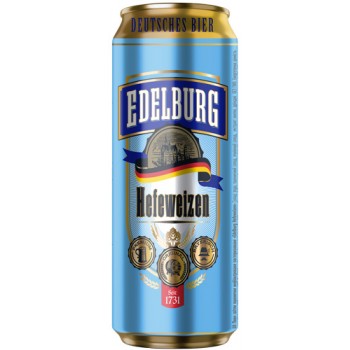  Пиво Edelburg Hefeweizen (Эдельбург Хефевайцен) светлое нефильтрованное 0.5л ж/б