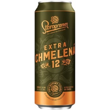 Пиво STAROPRAMEN EXTRA CHMELENA  12 (Старопрамен Экстра Хмелена) 0.5 x 24 ж/б 5,2% 