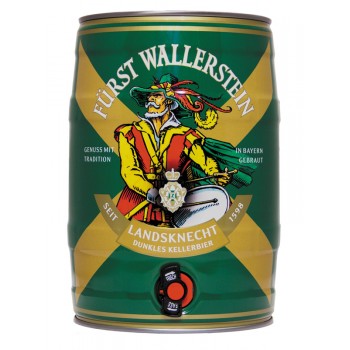 Пиво Furst Wallerstein Landsknecht Dunkles Kellerbier (Фюрст Валлерштайн Ландскнехт Дункель Келлербир) темное нефильтрованное 5 л БОЧОНОК