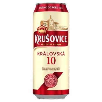 Пиво Krusovice Kralovska 10 (Крушовица Краловска 10) светлое фильтрованное пастеризованное 0,5 л x 24 ж/б