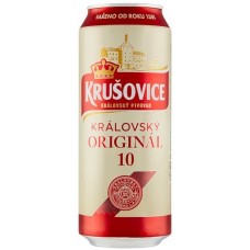 Пиво Krusovice Kralovsky Original 10 (Крушовица Краловска оригинал 10) светлое фильтрованное пастеризованное 0,5 л x 24 ж/б
