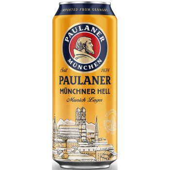Пиво Пауланер Мюнхенское светлое 0,5 x 24 (БАНКА) /Paulaner Munehner, Германия.