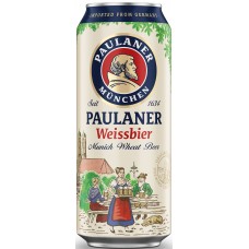 Пиво Пауланер (БАНКА) Хефе Вайсбир пшен.н/ф 5,5% 0,5 x 24