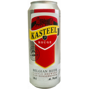 Пивной напиток Van Honsebrouck Kasteel Rouge (Ван Хонзенбрук "Кастил Руж") тёмное нефильтрованное 0,5 л х 24 ал. банка
