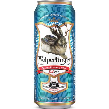 Пиво Wolpertinger  Das Traditionelle Helle (Вольпертингер Традиционное) светлое фильтрованное пастеризованное 0,5 л x 24 ж/б