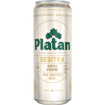 Пиво Platan Desitka 10 (Платан десятка) светлое 0.5л ж/б