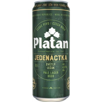 Пиво Platan JEDENACTKA 11 (Платан одиннадцать) светлое ж/б 0,5 х24 шт. алк.4,6% /Чехия