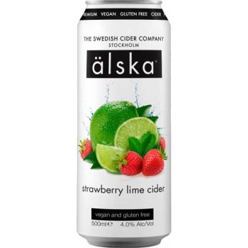 Сидр Alska Strawberry Lime (Альска клубника и лайм), 0.5 л х 24 ж/б алк. 4.0%
