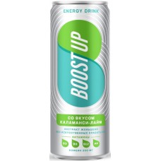 Газированный напиток энергитический б/а BoostUp со вкусом Каламанси-Лайм 0,33 л x 24 ж/б
