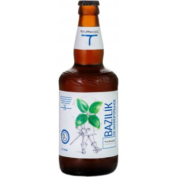 Пиво Таркос Bazilik (Базилик) безалкогольное светлое нефильтрованное 0,5 л. x 12 ст.бут. 